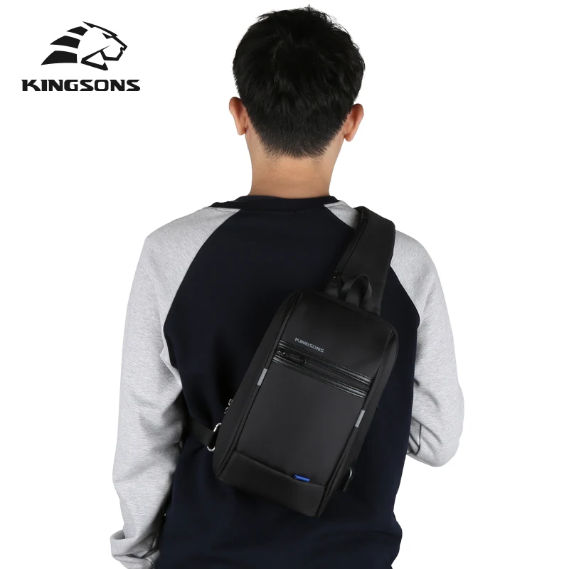 Kingsons 10.1 Inch Tablet PC Bag Chest Bag Men Crossbody Bag Small for Men for Single Shoulder Strap Bags