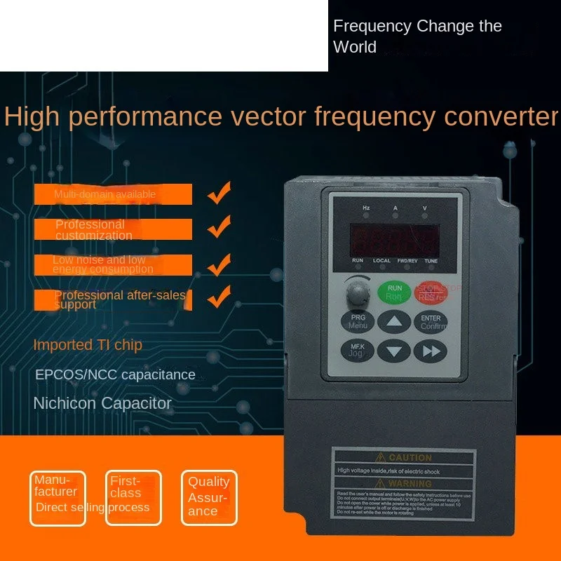 Frequency Converter Single-phase 220V Three-phase 380V 0.75KW-11KW High-performance Vector Frequency Converter