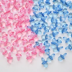 Mini chupete acrílico azul y rosa, confeti para pezones para decoración de Baby Shower, mesa de revelación de género, dispersión, fiesta de cumpleaños, 50/100 Uds.