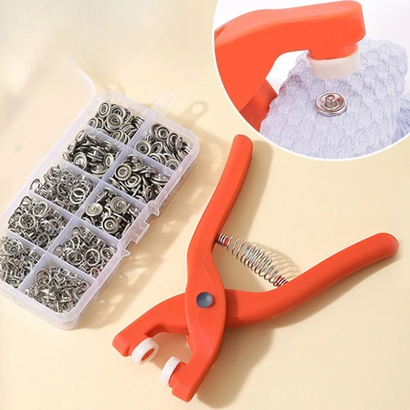 Snap Button Kit with Hand Pressure Pliers 50pcs Snaps , Metal Snaps for Sewing, Sewing Snaps for DIY Crafts Clothes Hats