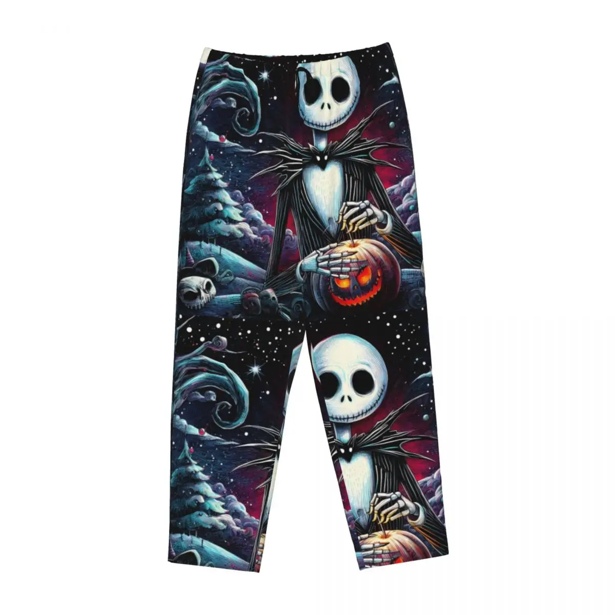 Custom Nightmare Before Christmas Pajama Pants Womens Jack Skellington Art Sleepwear Lounge Sleep Bottoms Stretch with Pockets