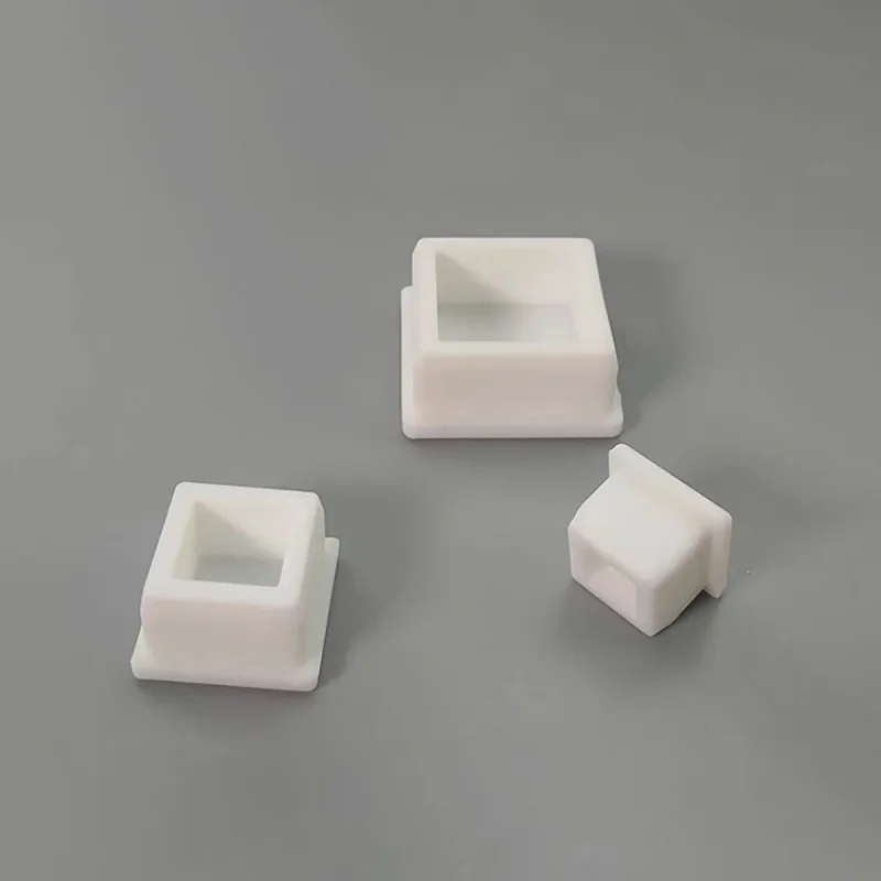 White Silicone Square Tube End Caps / T-Type Snap-on Blanking Plugs for Square Pipe, Box Section & Post - Waterproof Seal Stoppe