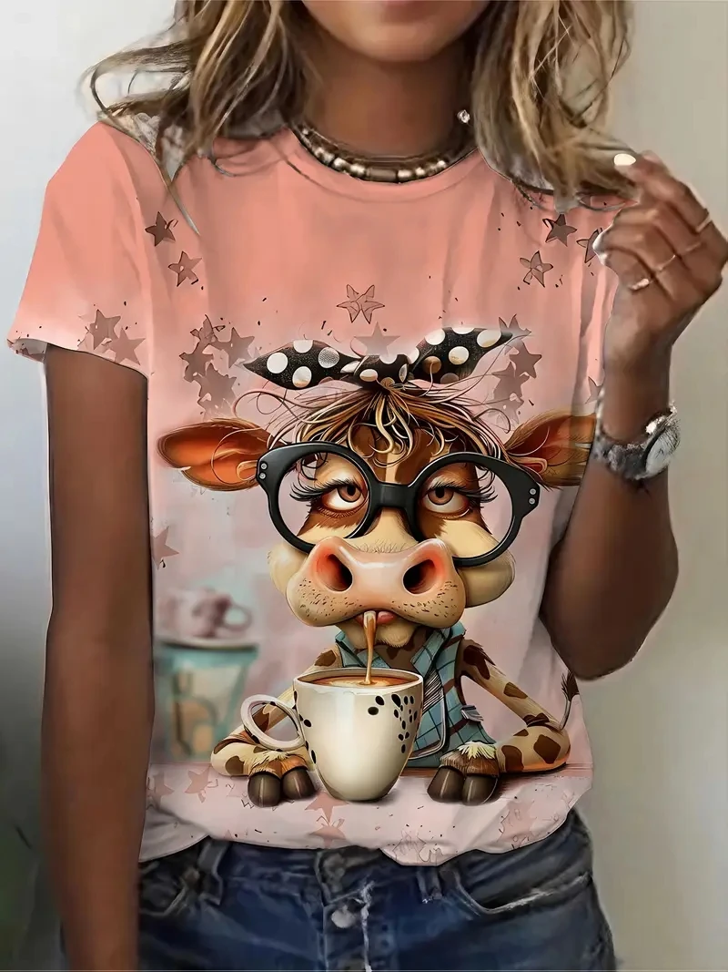 

Women's Plus Size 3D Printed Short Sleeved T-shirt, Loose and Casual,soft,comfortable and Breathable,suitable for Outdoor Sports