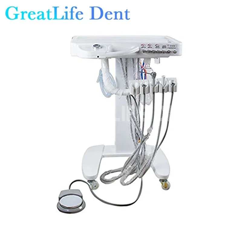 GreatLife Dent Mobile Cart Equipment Mobile Portable 4 Hole 2 Hole Dental Delivery Dental Portable Unit Portable Dental Unit