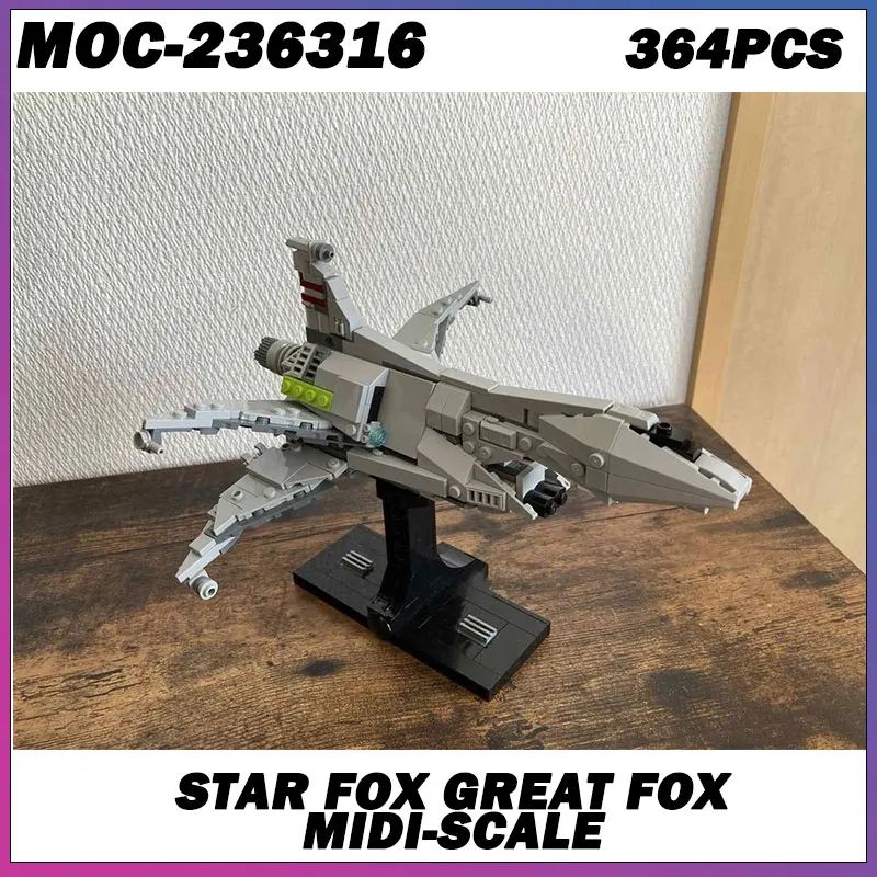 Moc bloco de construção espaço guerras série cinza nave espacial criativo tijolo modelo educação brinquedo aniversário adultos presentes MOC-236316 364 pçs