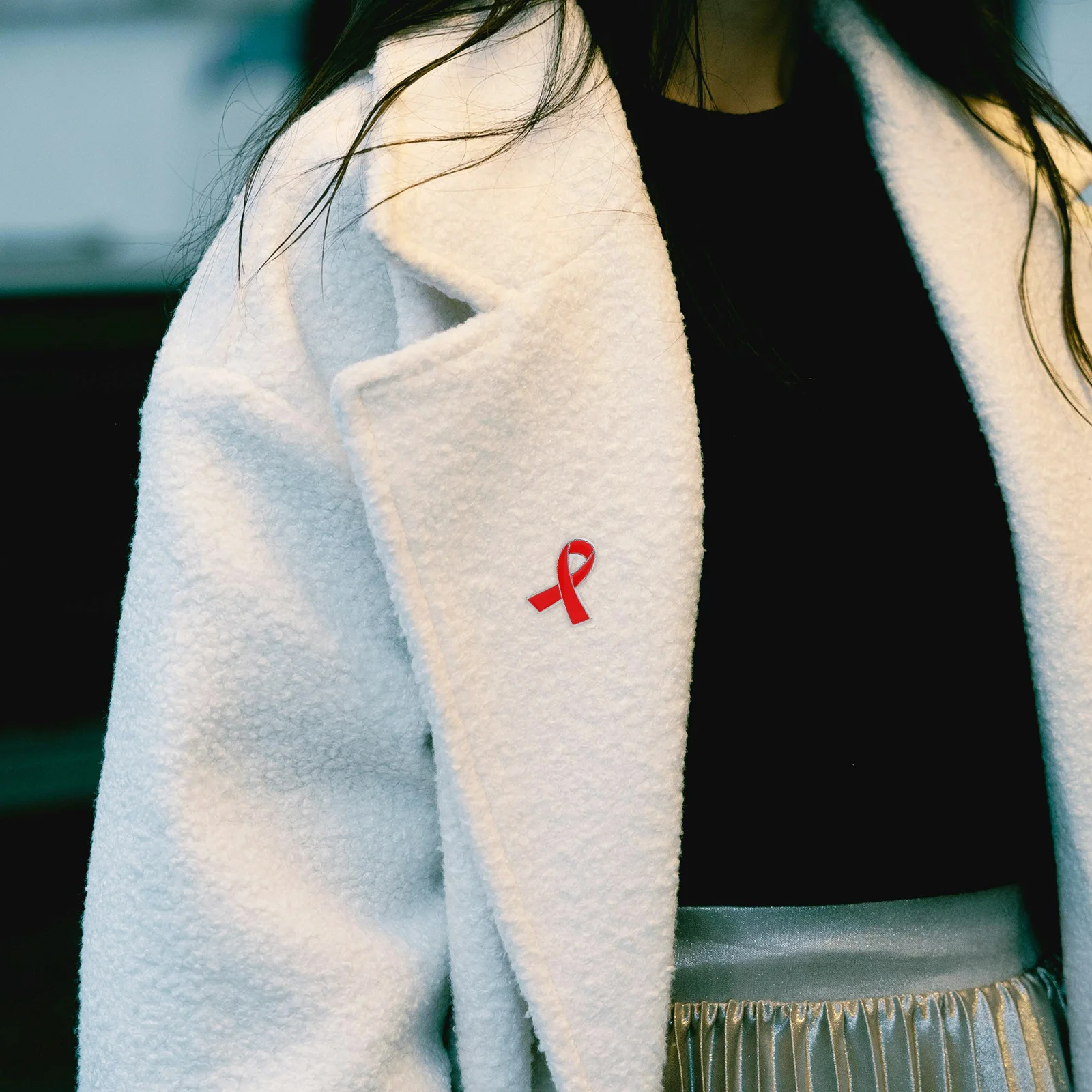 

25pcs Health Awareness Red Ribbon Brooch Pins Decorative Lapel Pin For Charity Campaigns Medical Institutions Bulk Fundraising