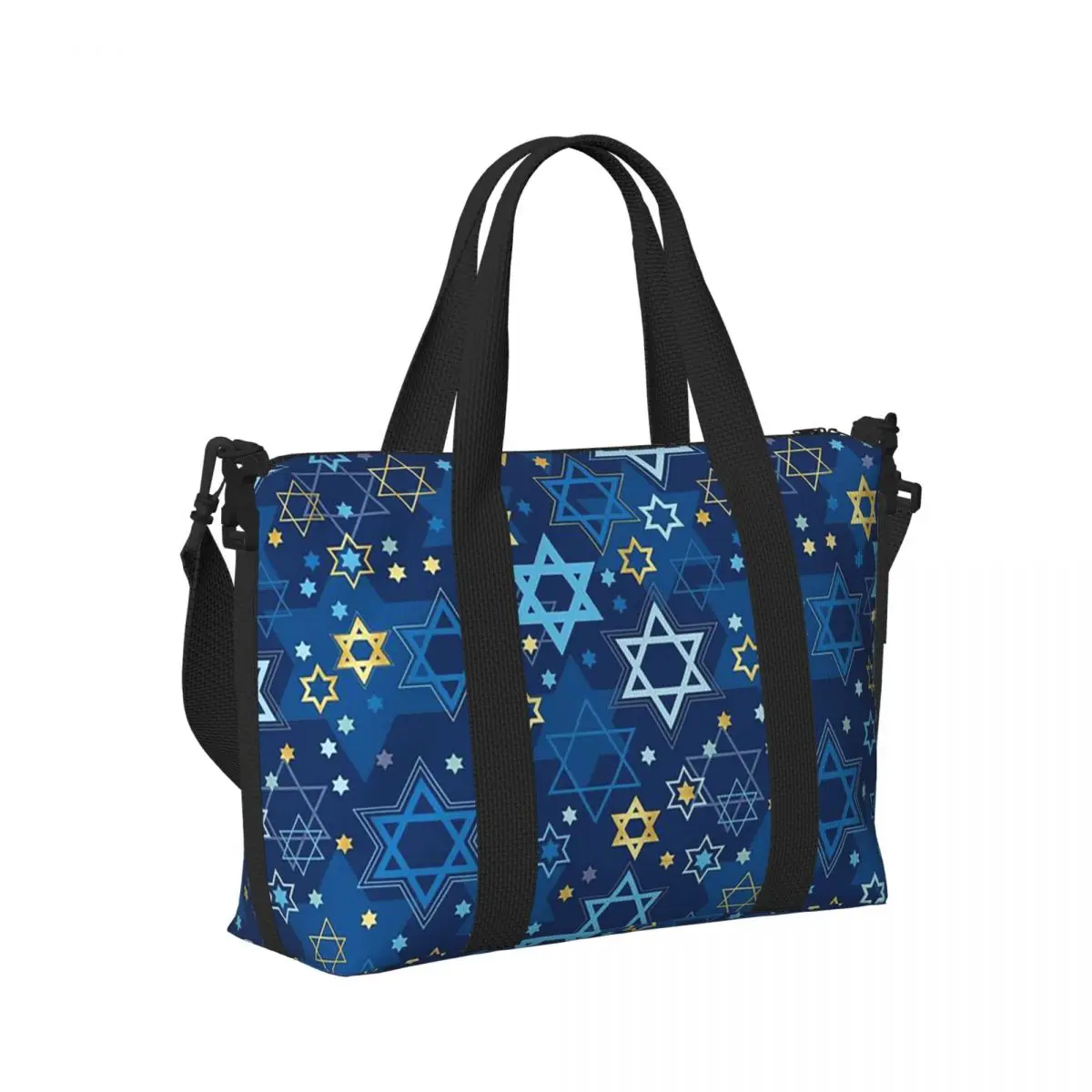 

Star Of David Print Beach Travel Bag Large Capacity Tote Bags for Gym Sport Women Shopping Duffle Shoulder Bag