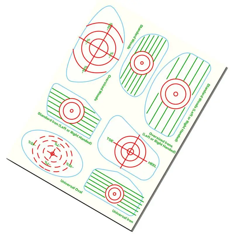 กอล์ฟคลับเทป Ball Strike Swing TRAINER สติกเกอร์ฝึก Swing Consistency Analysis สติกเกอร์ 7-in-1 ที่มีประโยชน์อุปกรณ์การฝึกอบรม