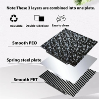 180x180 kp3s Ai mini Magnetic Build Plate  PEO Plate For Kingroon Kp 3s Pei Texture Frosted Kingroon Kp3s Bed Upgrade Heated Bed