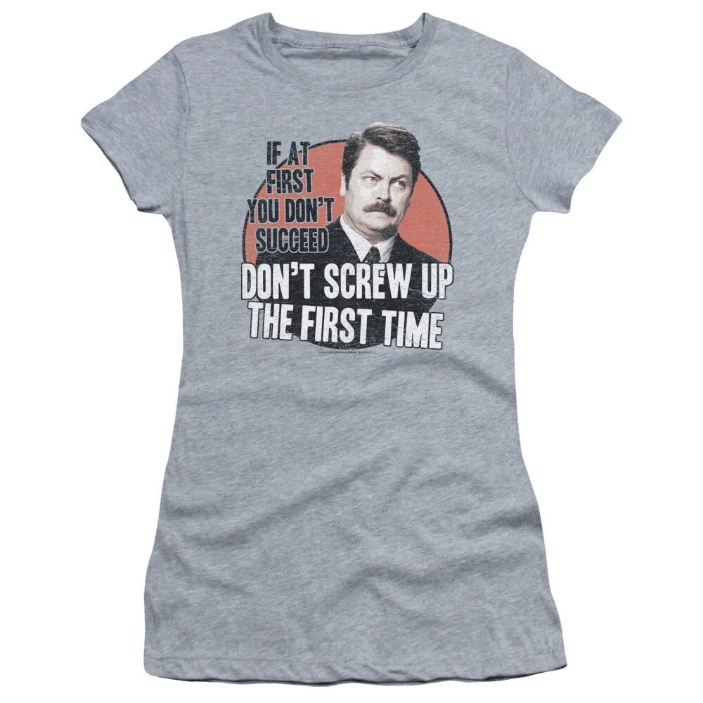 Parks Recreation Don t Screw Up The First Time Woman s and Juniors Athletic Heather Shirt