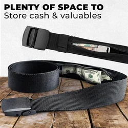 38mm Nylon Belt with Concealed Wallet Solid-Color Length 120cm Adjustables Design Waistbelt Easy Using Lightweight Waist Belt