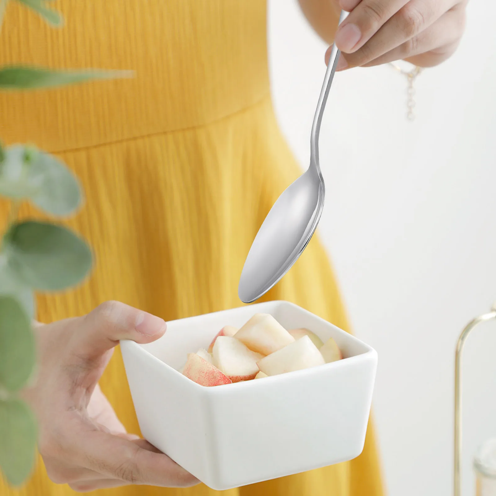 

6pcs Dinner Spoon Set Stainless Steel Lightweight Compact Ergonomic Mirror Finish Dishwasher Safe Food Serving Rice Soup