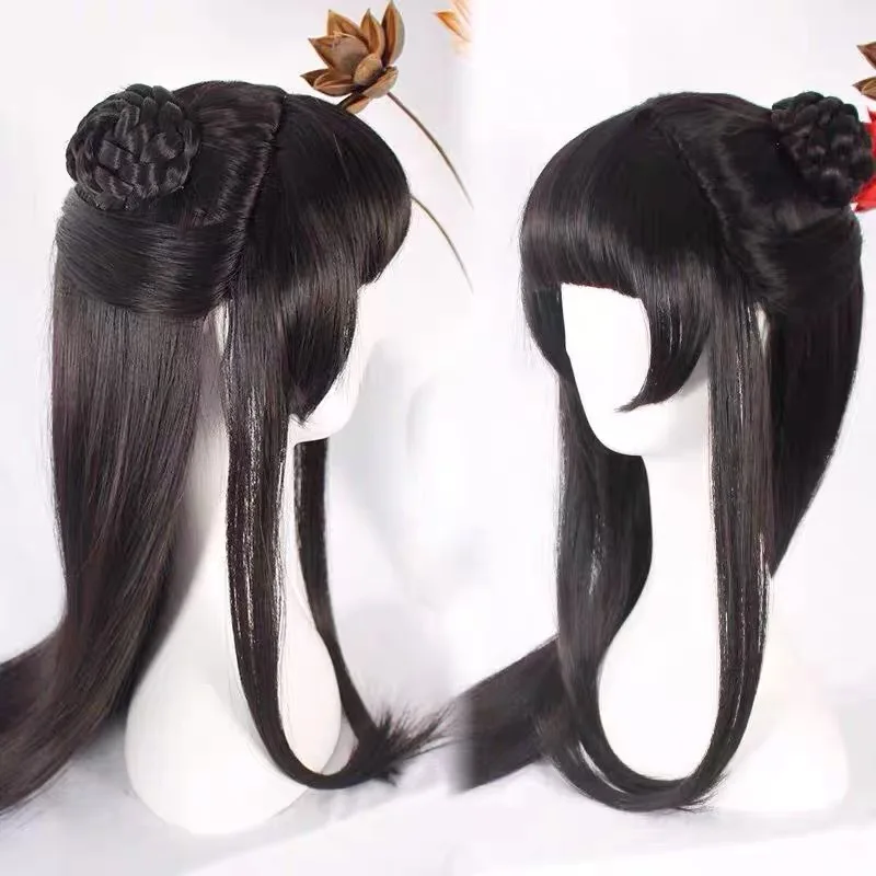 HAIRJOY Synthetic Hair Wig Traditional Chinese Hairstyle Black Braided Hair Costume Wig Jiang Yanli Cosplay Wig