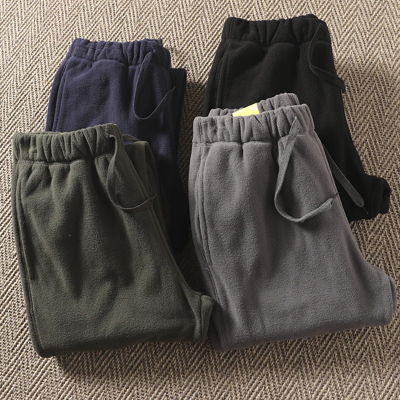 

Men's Double-Sided Fce Casual Thermal Sweatpants Lightweight Warm Straight Leg Long Trousers Faionable Autumn Winter New...