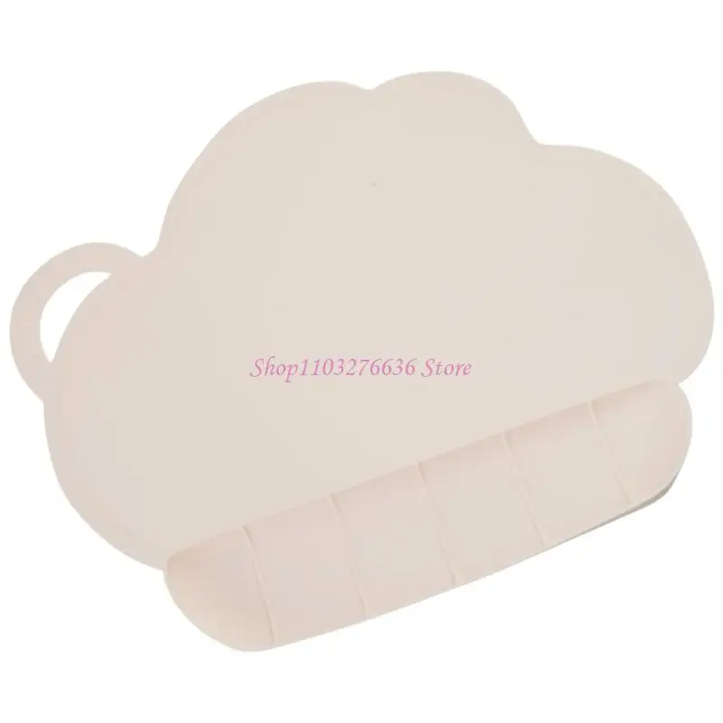 

R6FD Kids Placemats Baby Feeding Plate with Catching Pocket Cloud Tablemat