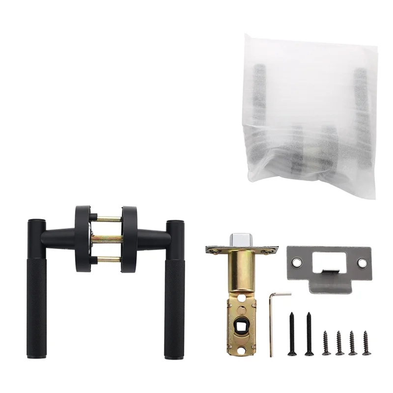 BNVN-Maniglia per porta privacy Maniglia zigrinata Leva Camera da letto Bagno Passaggio Serratura per porta Reversibile senza chiave