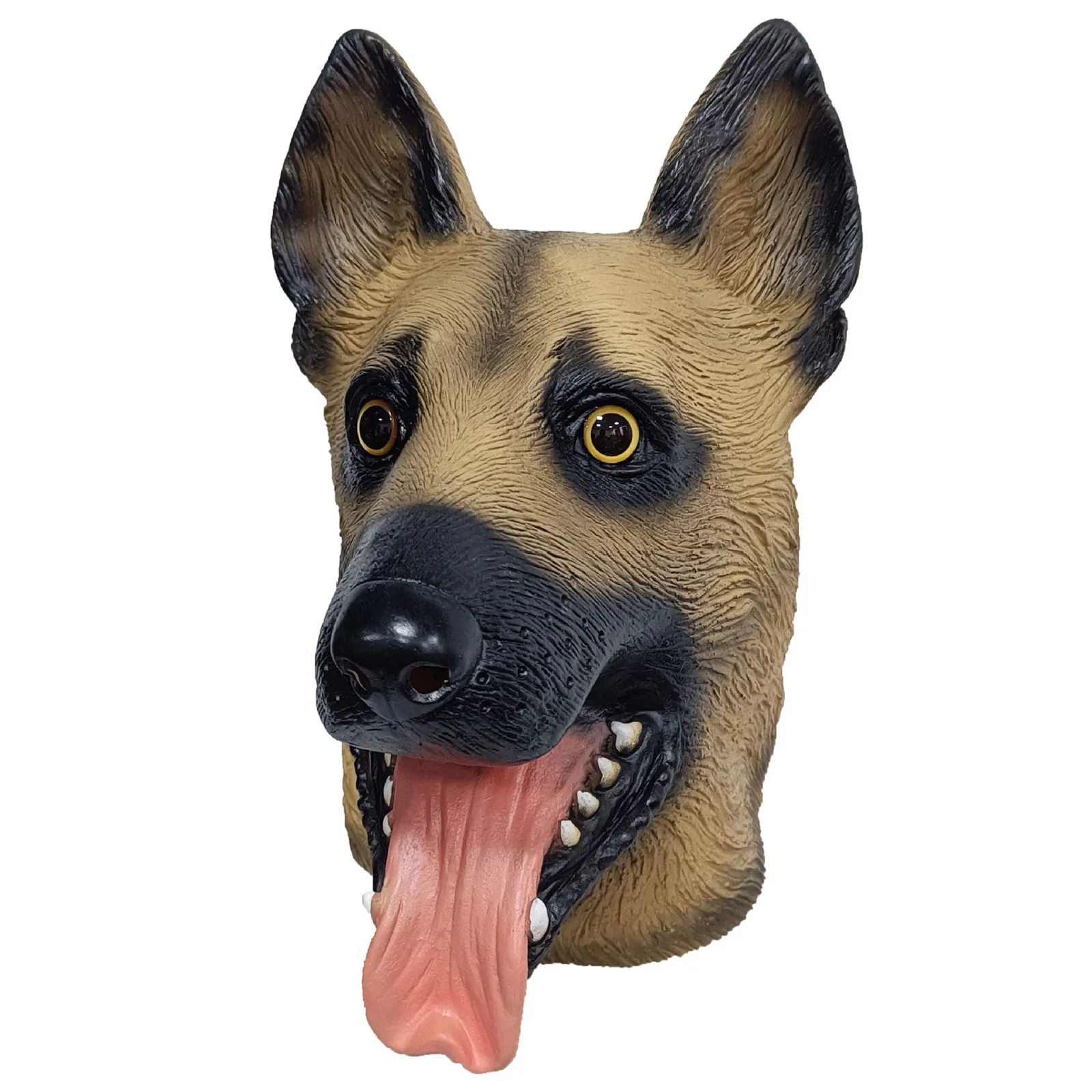 Realistische Schäferhund-Vollkopfmaske aus Latex Tierhund-Kopfmaske Halloween-Maskerade Cosplay-Kostüm Party-Verkleidungs-Requisiten – Detail 4