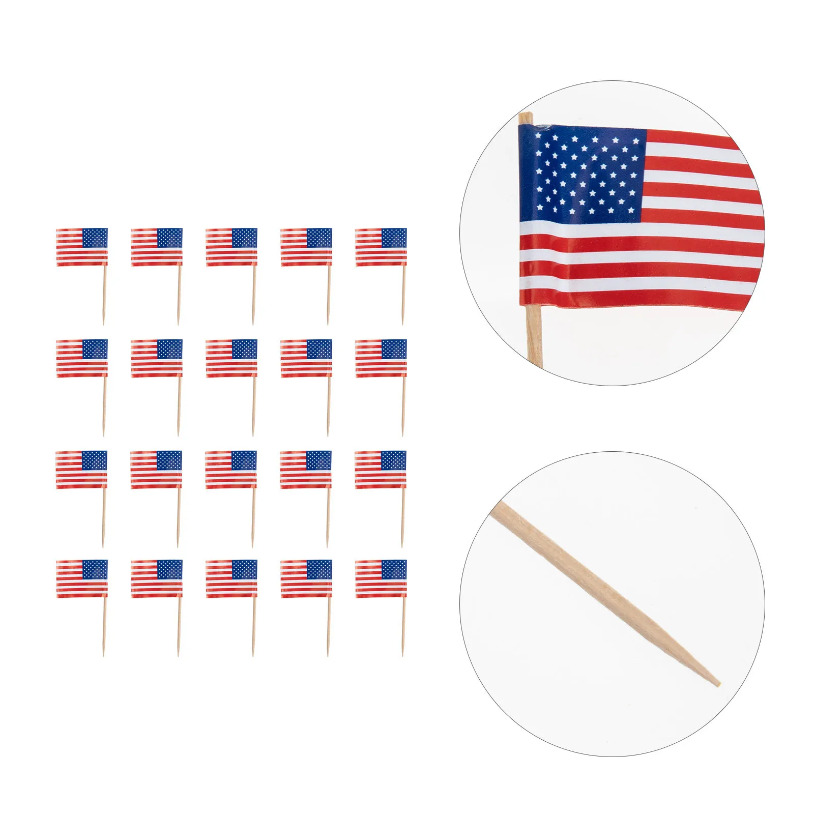 100pcs National Flag Decorative Picks Fine Paper Toothpick Flags For Cake Cupcake Dessert Fruit Appetizer American Style Bar