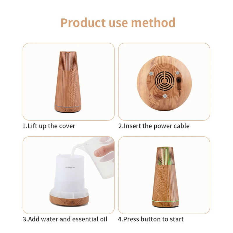 Kinscoter Essential น้ำมันเครื่องพ่นอโรมาน้ำมันหอมระเหยคุณภาพสูงกลิ่นหอม Air กับ7 LED Light