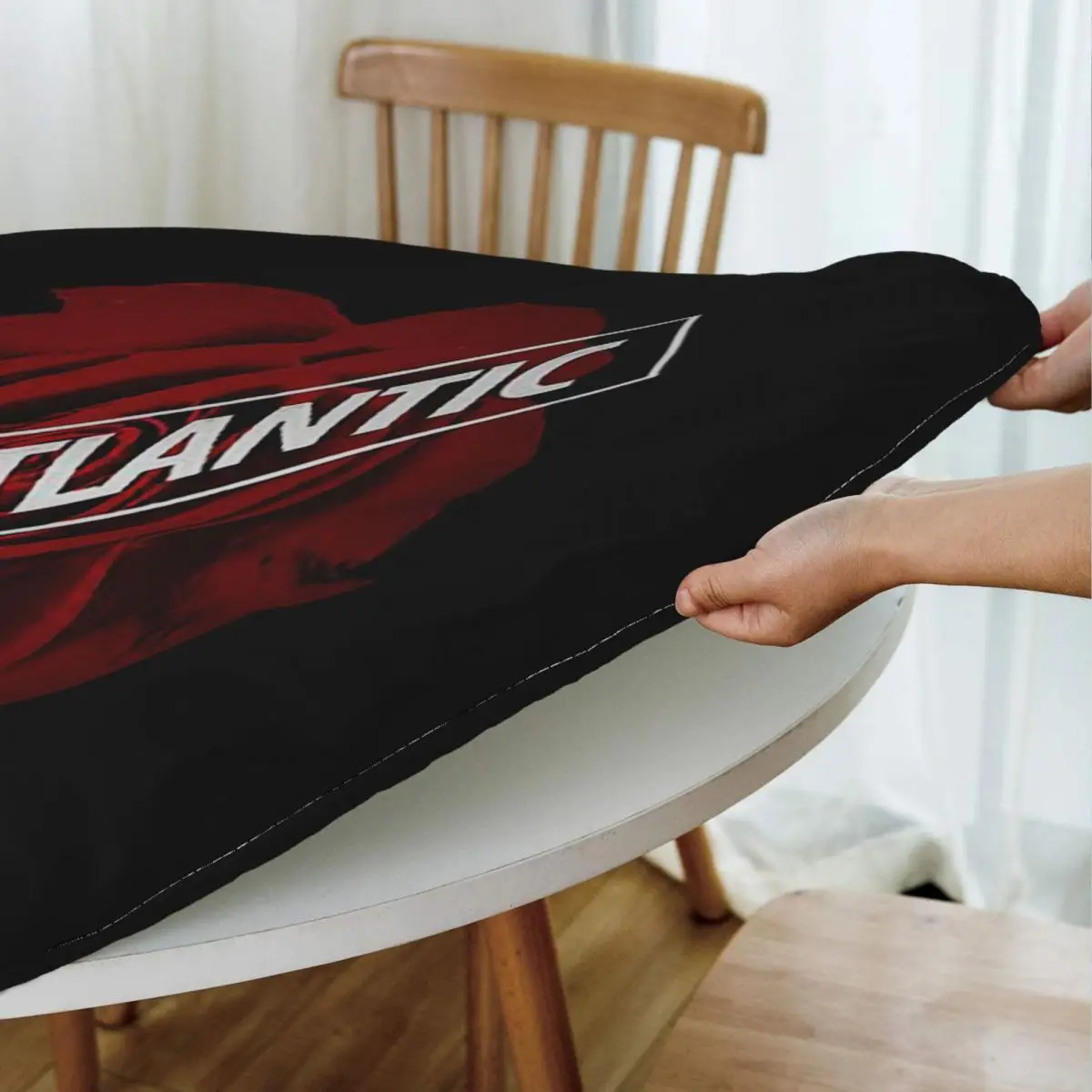 Chase Atlantic Rose Logo Waterproof Round Tablecloth Oilproof Table Cloth for Kitchen Events Dining Table Cover