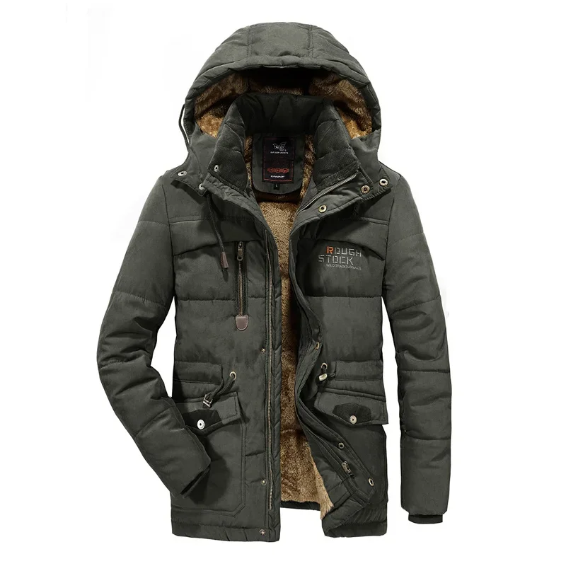 

Oversize 8XL Parkas Winter Warm Men Tactical Fleece Military Thermal Coats Windbreake Outdoor Hooded Plush Jacket Loose Parkas