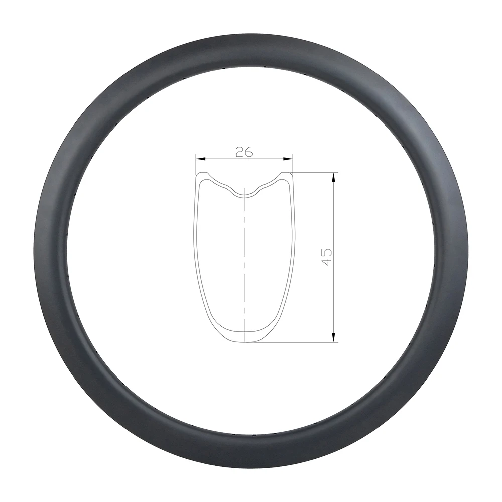 

LIENGU Top 350g 700c 45mm Road Disc Carbon Rim Tubular 26mm Wide Gravel Wheel 20H 21H 24H
