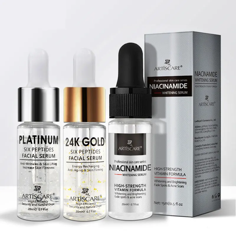 Artiscare Nicotinamid + Platin + 24k Gold sechs Peptide Serum 3 stücke feuchtigkeit spendende und pflegende Essenz für die Gesichts pflege