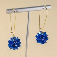 Boucles d'oreilles en forme de pétale de perles pour femmes, 2 pièces, tendance, bricolage, voyage en plein air, carnaval, Banquet, fête, vacances, cadeaux 3