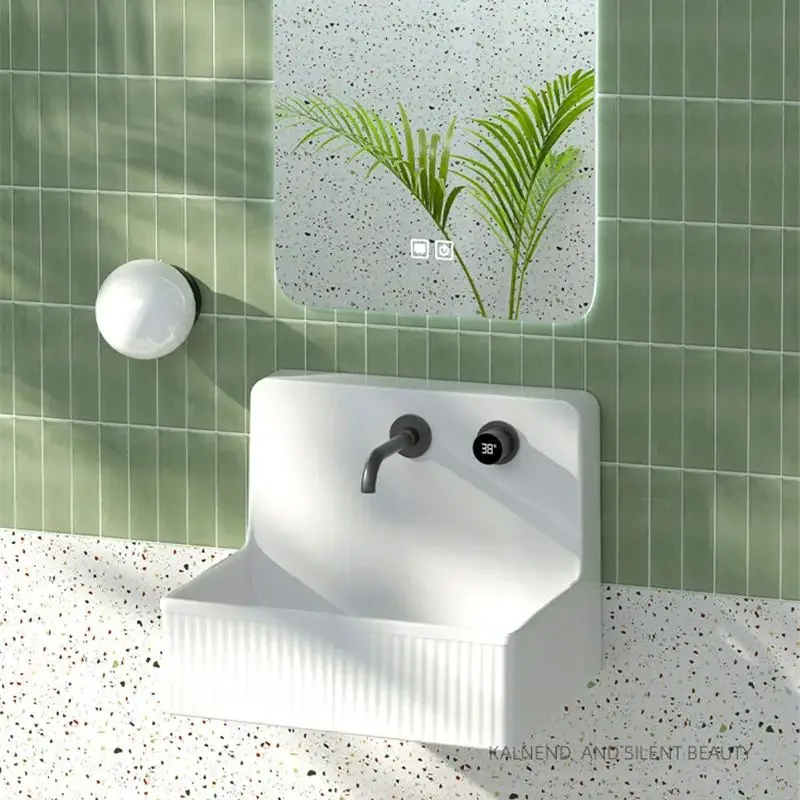 KE-50 Ceramic integrated small unit wall mounted washbasin bathroom balcony colorful washbasin hanging basin