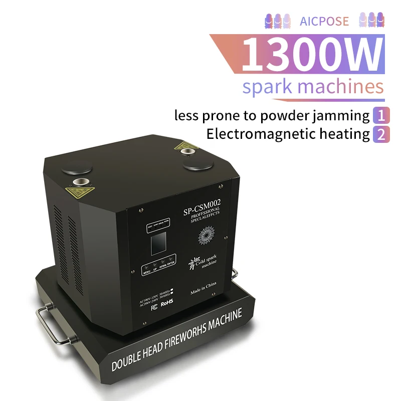 

DMX 1300W Double head rotation Cold Spark Machine Sparklers Machines Special Effect Equipment Wedding Party Disco Bars Lighting