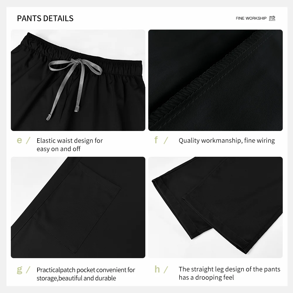 ニアヒン ペット看護ユニフォーム 作業服 スクラブセット ポケット付き 漫画プリント Vネック 医療ユニフォーム 半袖コスチューム