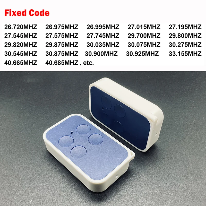 Multi-Frequency 26MHz-41MHz Fixed Code Remote Control 100% Clone BOSS QC2 Garage Door Remote Control Gate Transmitter