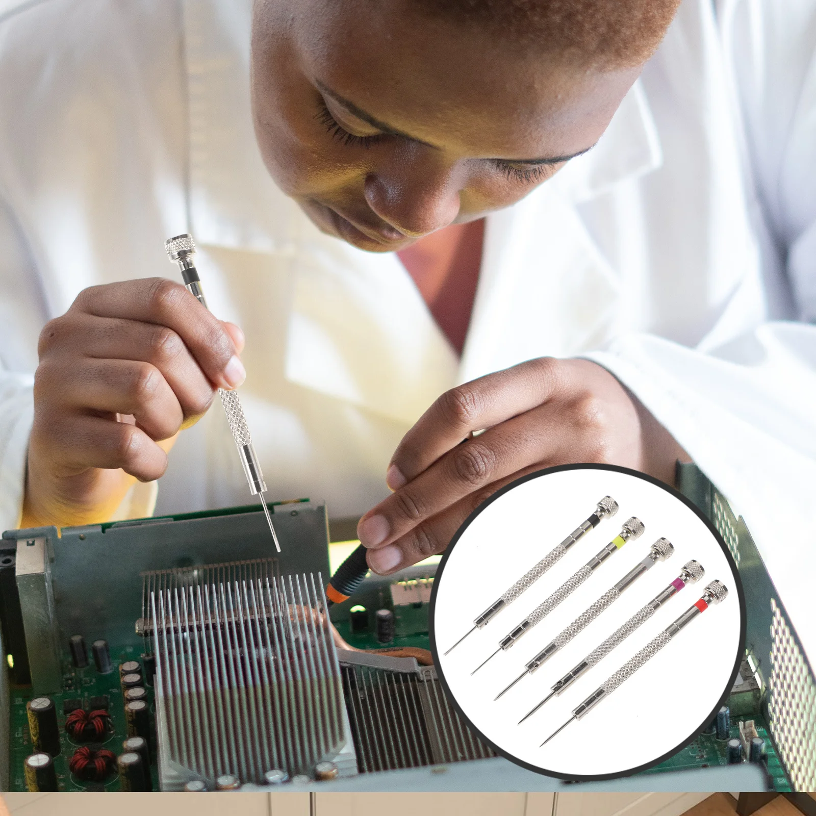 1Set Eyewear Screwdriver Set High Carbon Steel Tip Non-Slip Handle Eyeglasses Watch Jewelry Repair Tools Color Coded Cover