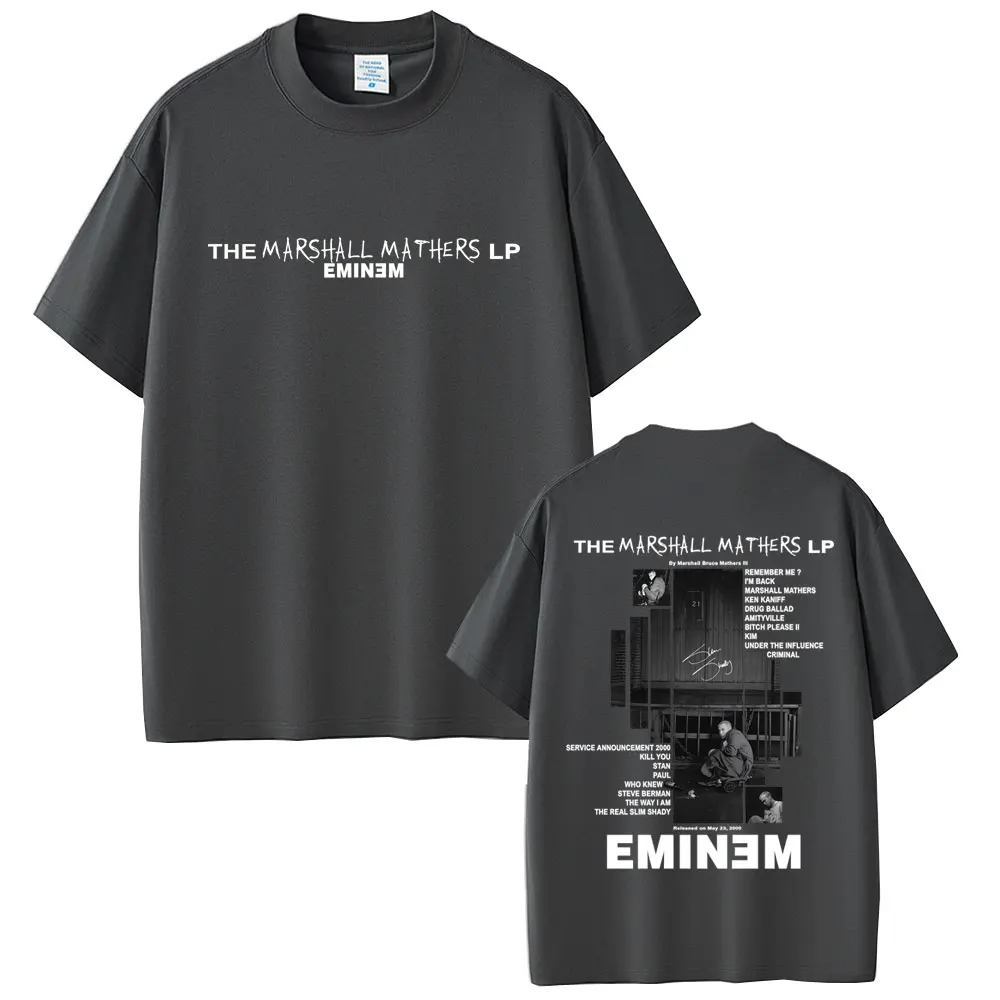 Rapper Eminem 2000 Album Graphic T-shirt Men Clothing Hip Hop Fashion Oversized T-shirts Men's Cotton Vintage Tee Shirt