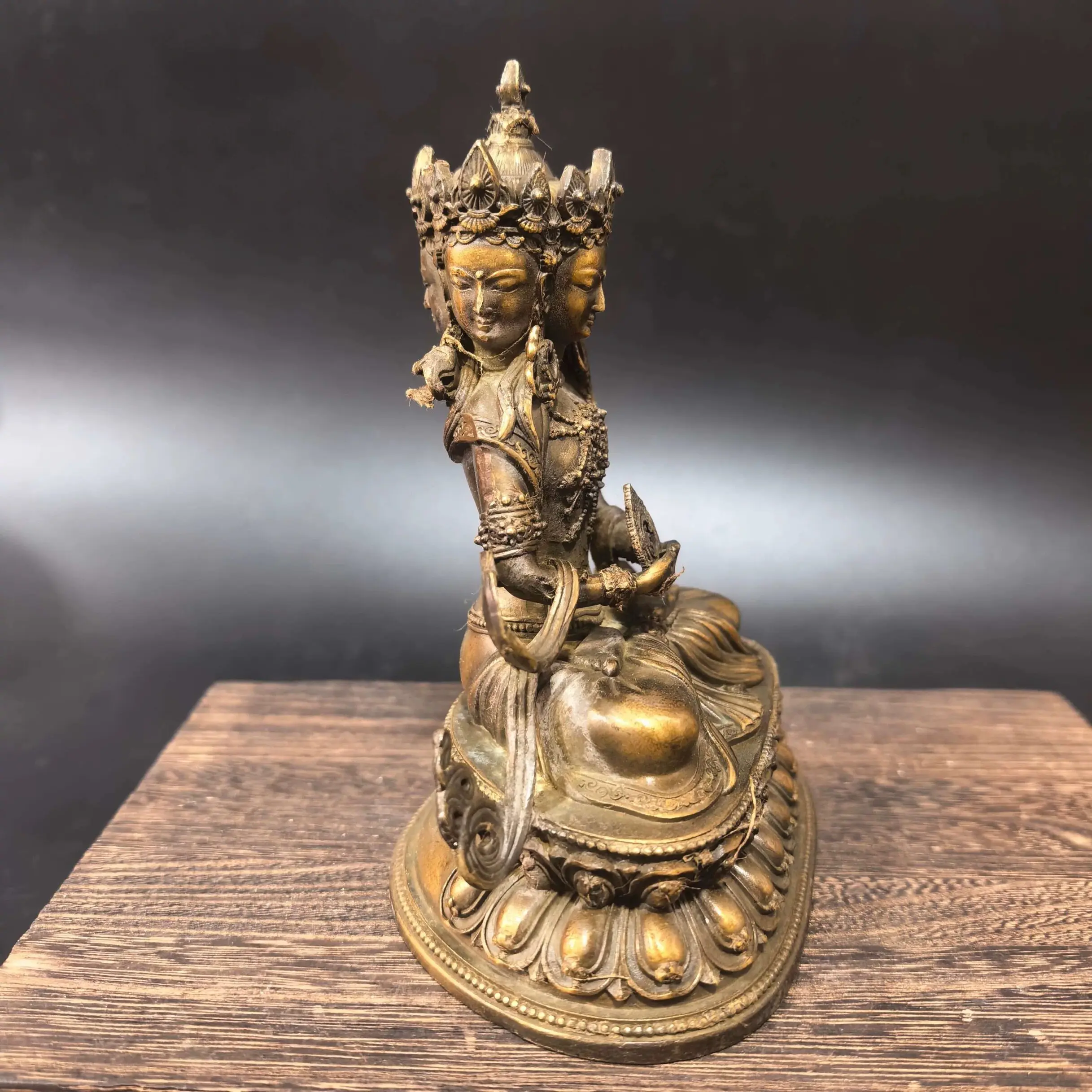 New product Nepalese craftsmanship Tibetan Rulai bronze statue four-sided Buddha, Kaba master home offering ornament