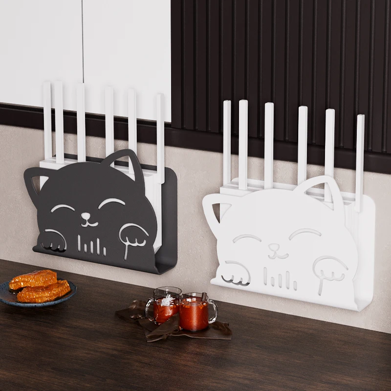 Aufbewahrungsregal für Zuhause, Aufbewahrungsbox, süßes katzenförmiges dekoratives Rack zur Wandmontage, WLAN, Fernbedienung, Aufbewahrungsbox für Elektroplatine