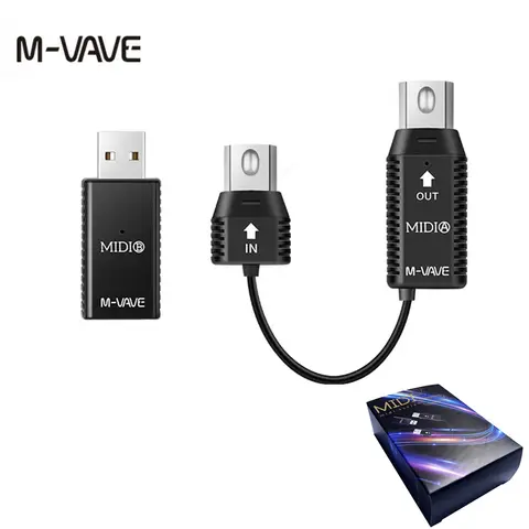M-VAVE MS1 MIDI Adapter System Wireless 5-pin DIN USB Interface MIDI Master Adapters Piano Keyboard To MIDI Device Connecto