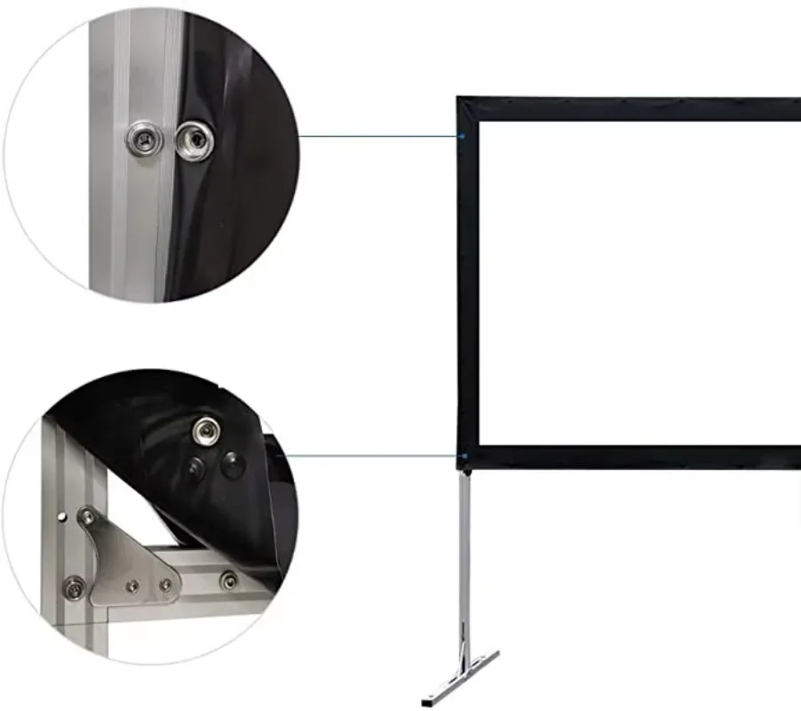 Portable Quick Fold Projector Screen 150 180 200 300 Inch 16:9 Projection Screen for Home Indoor and Outdoor Movie