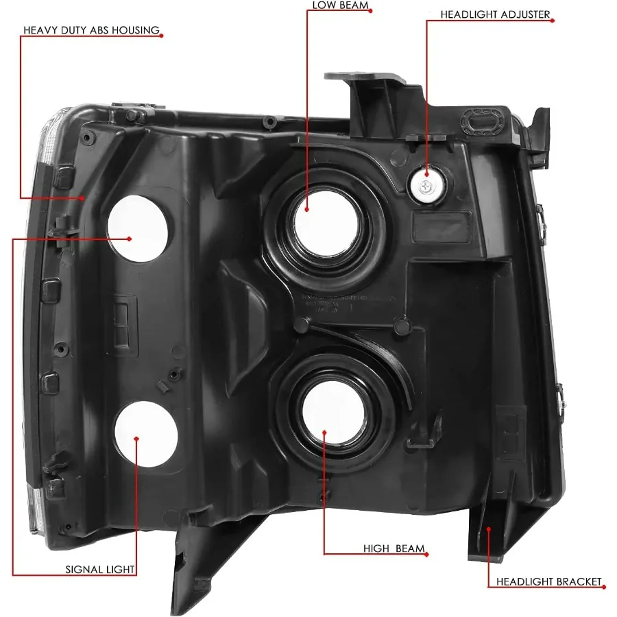 مجموعة المصابيح الأمامية مع جميع المصابيح والأسلاك المتوافقة مع 2007 2008 2009 2010 2011 2012 2013 تشيفي سيلفرادو 1500/2007-20