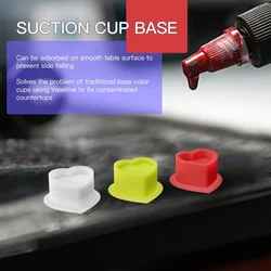 100PCS Disposable Silicone Tattoo Ink Cups with Base Holder Heart Shape Cap Plastic Permanent Makeup Tattoo Pigment Holder Cup