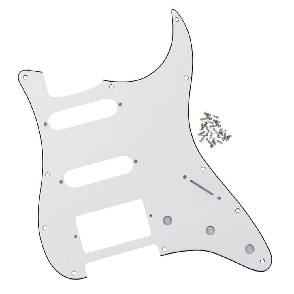 فلور 11 حفرة HSS الغيتار Pickguard 3رقائق بولي كلوريد الفينيل + مسامير لأجزاء الغيتار الكهربائي ST SSH الأمريكية خدش لوحة استبدال أجزاء #4