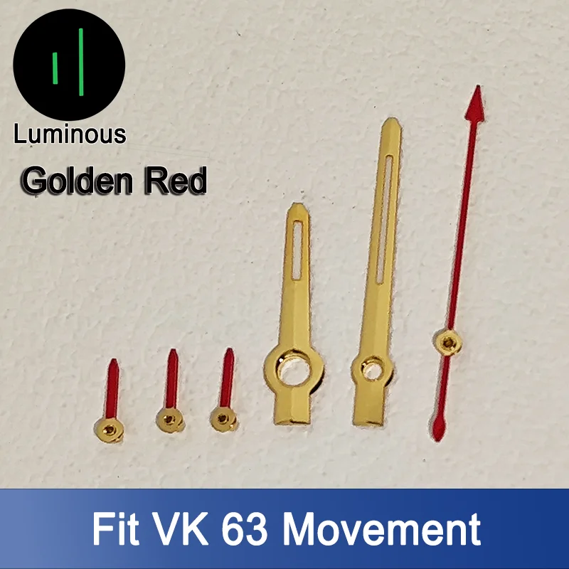 ل VK63 الأيدي C3 الأخضر مضيئة الفضة ارتفع الذهب 6-الأيدي صالح ل VK63 ساعات حركة الكوارتز أجزاء مؤشر/إبرة الملحقات