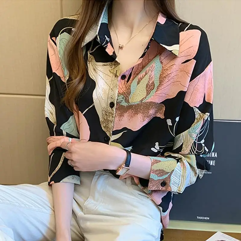 Cheap wholesale 2021 spring summer autumn new fashion casual chiffon women shirt woman female OL long sleeve blouse Ay1621