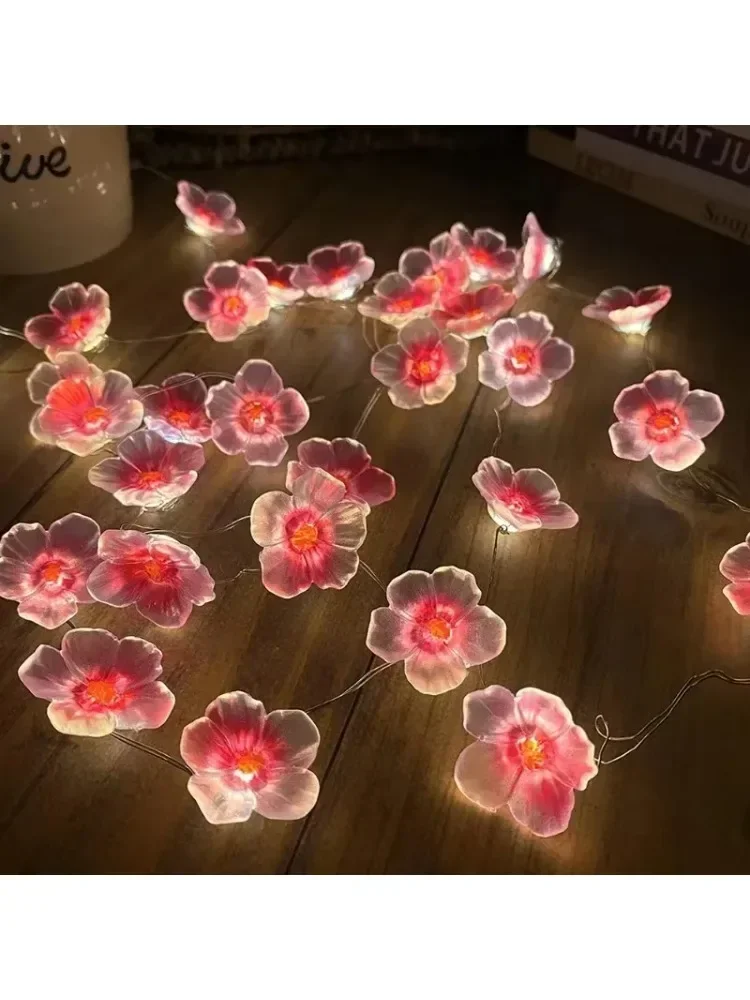 30LED fleur de cerisier fée lumières rose fleur chaîne alimenté par batterie en plein air guirlande de noël décoration par 3M