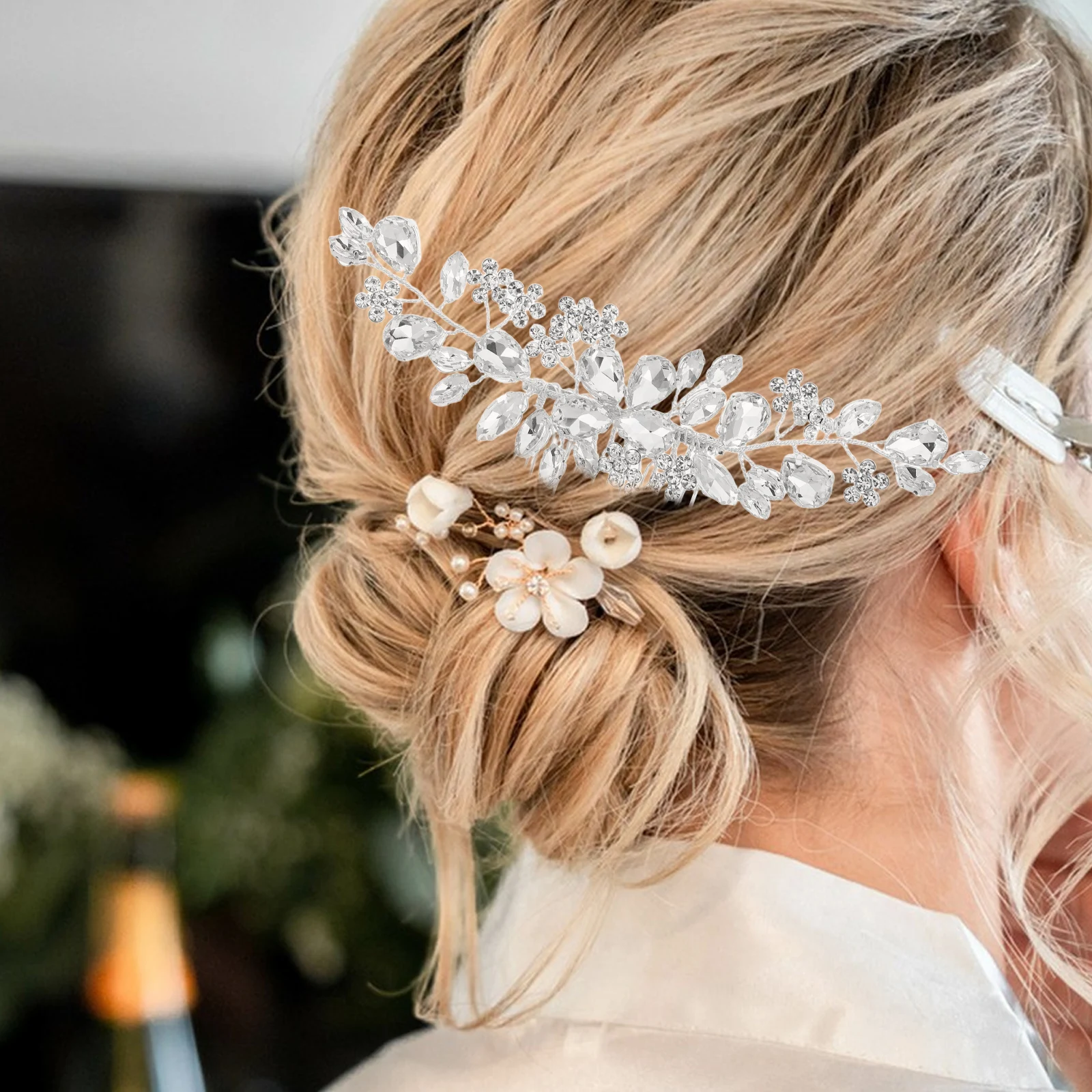 

Bridal Crystal Hair Comb Accessories Bridesmaid Hairpiece Wedding Headpiece Bridesmaids Clips European and American Accessory
