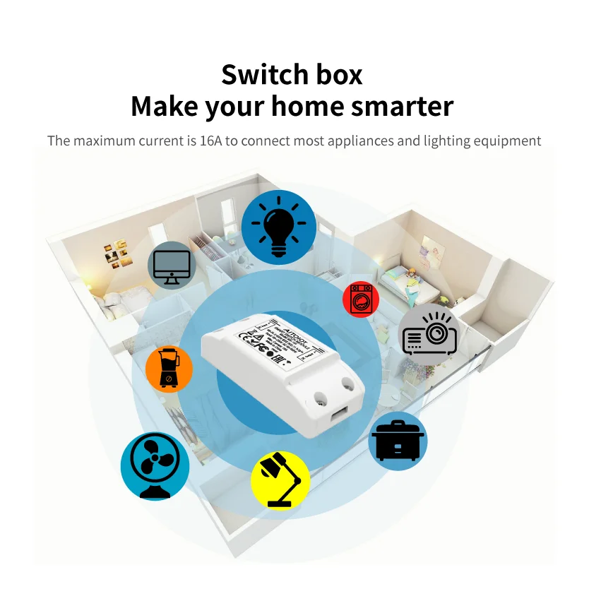 WiFi Bluetooth Smart Light Switch Universal Breaker Timer Smart Life APP Wireless Remote Control Works