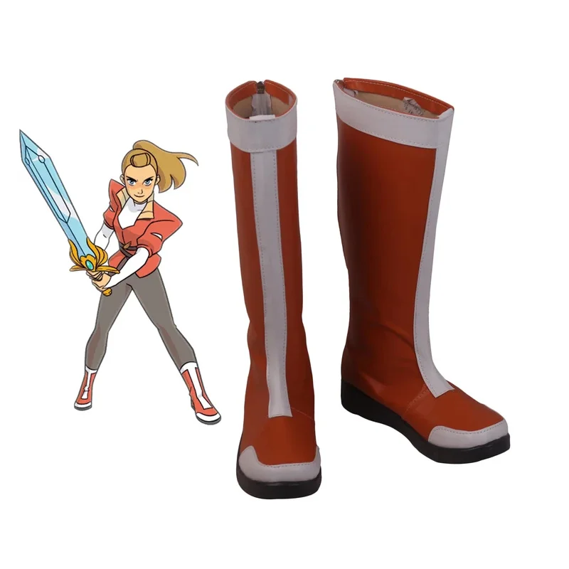 SS23She-Ra She-Ra: zapatos de Cosplay de princesa del poder Adora, botas rojas hechas a medida para Unisex