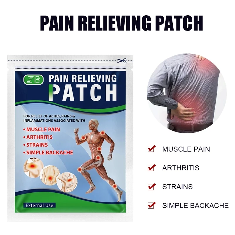 10pcs/bag ZB Pain Relief Patch Joint Leg Pain Relieving Chinese Medical Hot Capsicum Plaster Relieve Arthritic/Back/Neck Pain