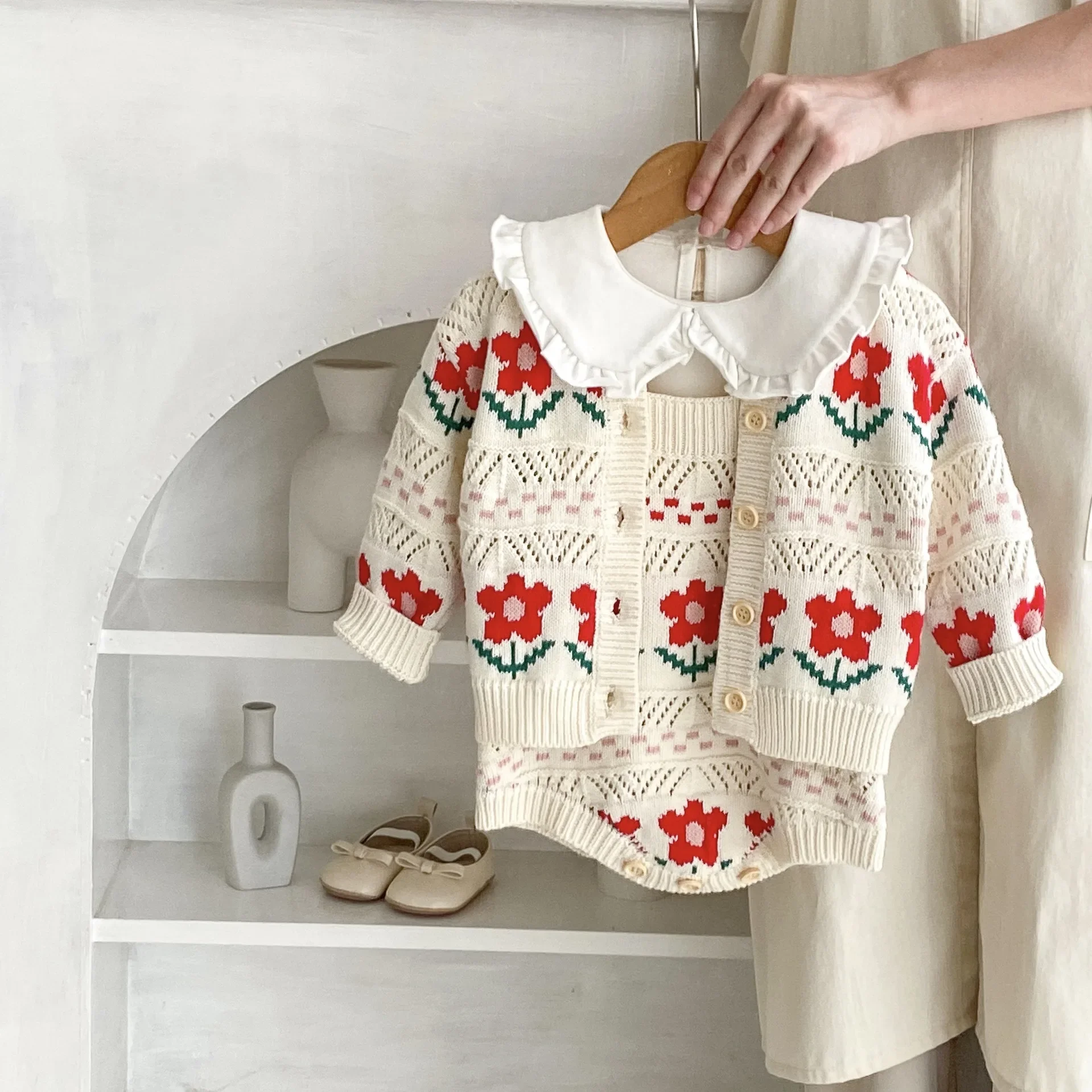 0-3T Flower Newborn Kid Baby Girl Sweater Autumn Winter Clothes Flower Warm Baby Knitwear Coat Cute Sweet Outfit