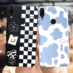 For Redmi Note 7 Pro Case For Xiaomi Redmi Note 7 Phone Cover Cute Cow Lattice Soft TPU Case For Xiaomi Redmi Note7 Pro 7S Funda